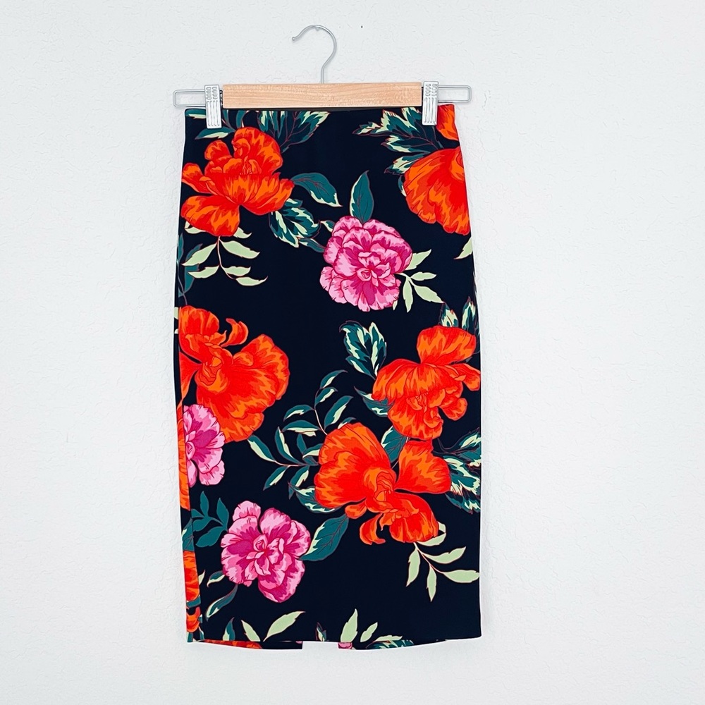 Express Bright Floral Print Bodycon Pencil Skirt